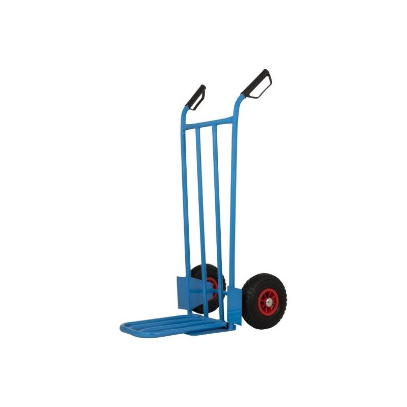 Steekwagen blauw + klep 200kg