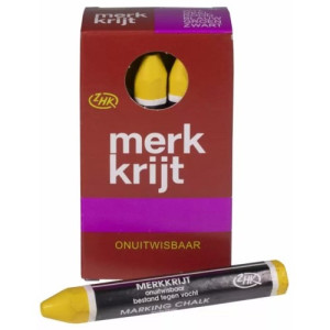 Merkkrijt onuitw. geel doosje a 12st.
