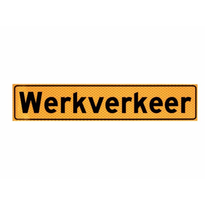 Sticker werkverkeer refl. 40x9,5cm Sticker werkverkeer refl. 40x9,5cm
