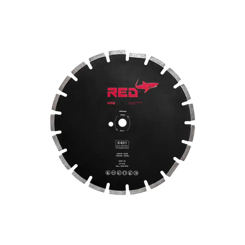 Zaagblad RED K401 Asfalt 350x20mm Zaagblad RED K401 Asfalt 350x20mm